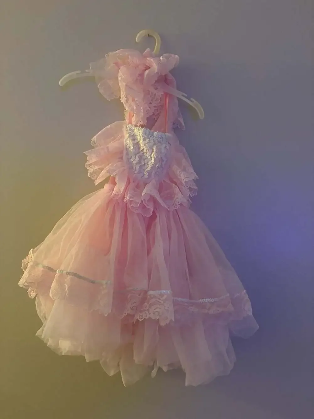 La Merle's Pink Lace and Sequin Heart Ballet Dance Costume Tutu Dress Size SC